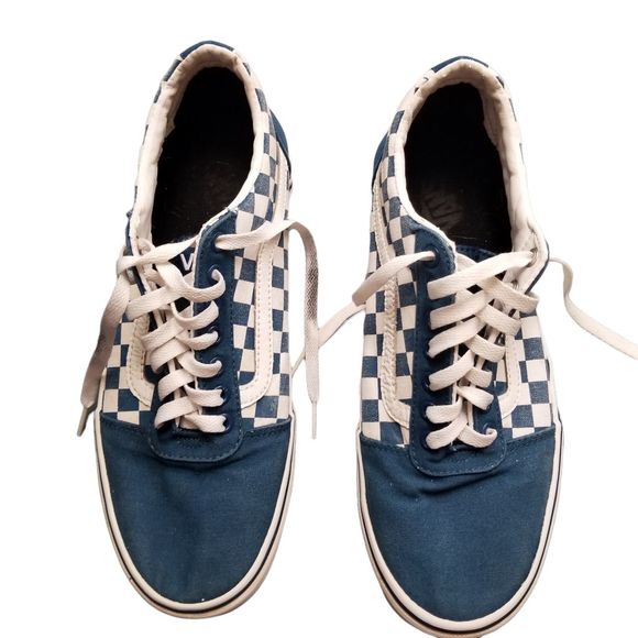 Vans Turquoise Blue Green Checkered Sneakers  Shoes sz 10.5 - Picture 7 of 13